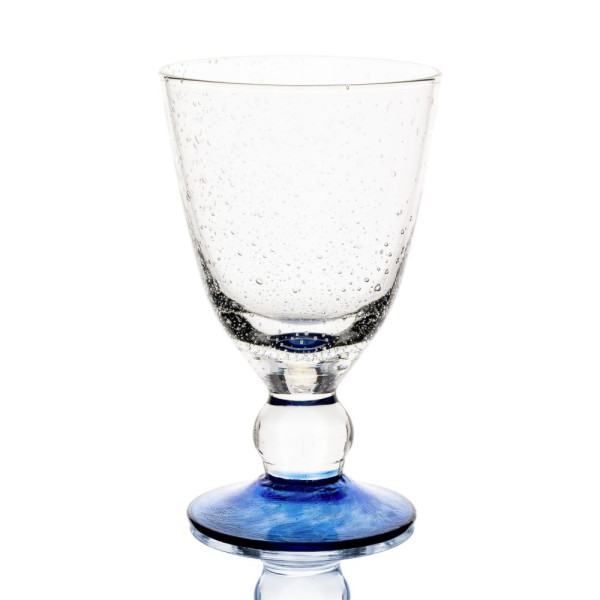 Serie Martha Color - ALDA - Weinglas Azur Fuß Azur  - 2 Gläser im Set