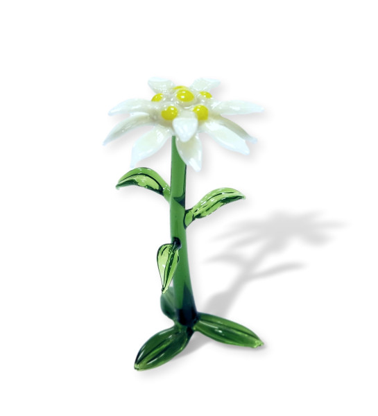 Glasblume Edelweiß ca. 9 cm groß gläserne Blume - ein echter Evergreen