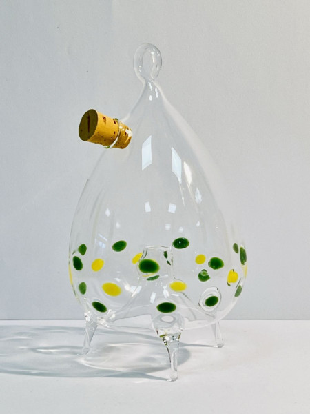 Bio-Obstfliegenfalle, Farbglasgranulatdekor grün-gelb der nützliche Klassiker für Haushalt & Garten