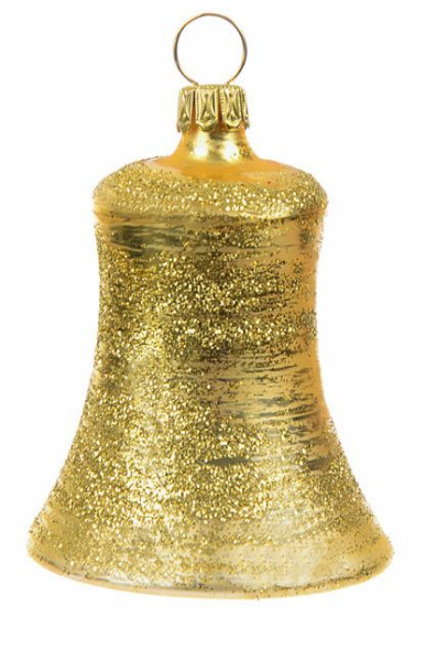 Christbaum Glocke ELEGANZ 5 cm matt gold, 3 -teilig Weihnachtsbaumschmuck ELEGANZ