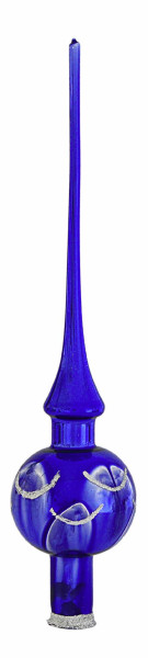 Christbaum Spitze 6cm Lauflack verz. blau Weihnachtsbaumschmuck POLARNACHT