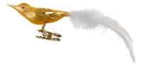 Christbaum Vogel ELEGANZ 13 cm matt gold, 4 -teilig Weihnachtsbaumschmuck ELEGANZ