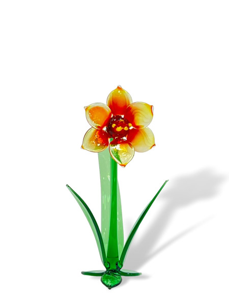 .Glasblume Amaryllis ca. 12 cm groß gläserne Blume - ein echter Evergreen